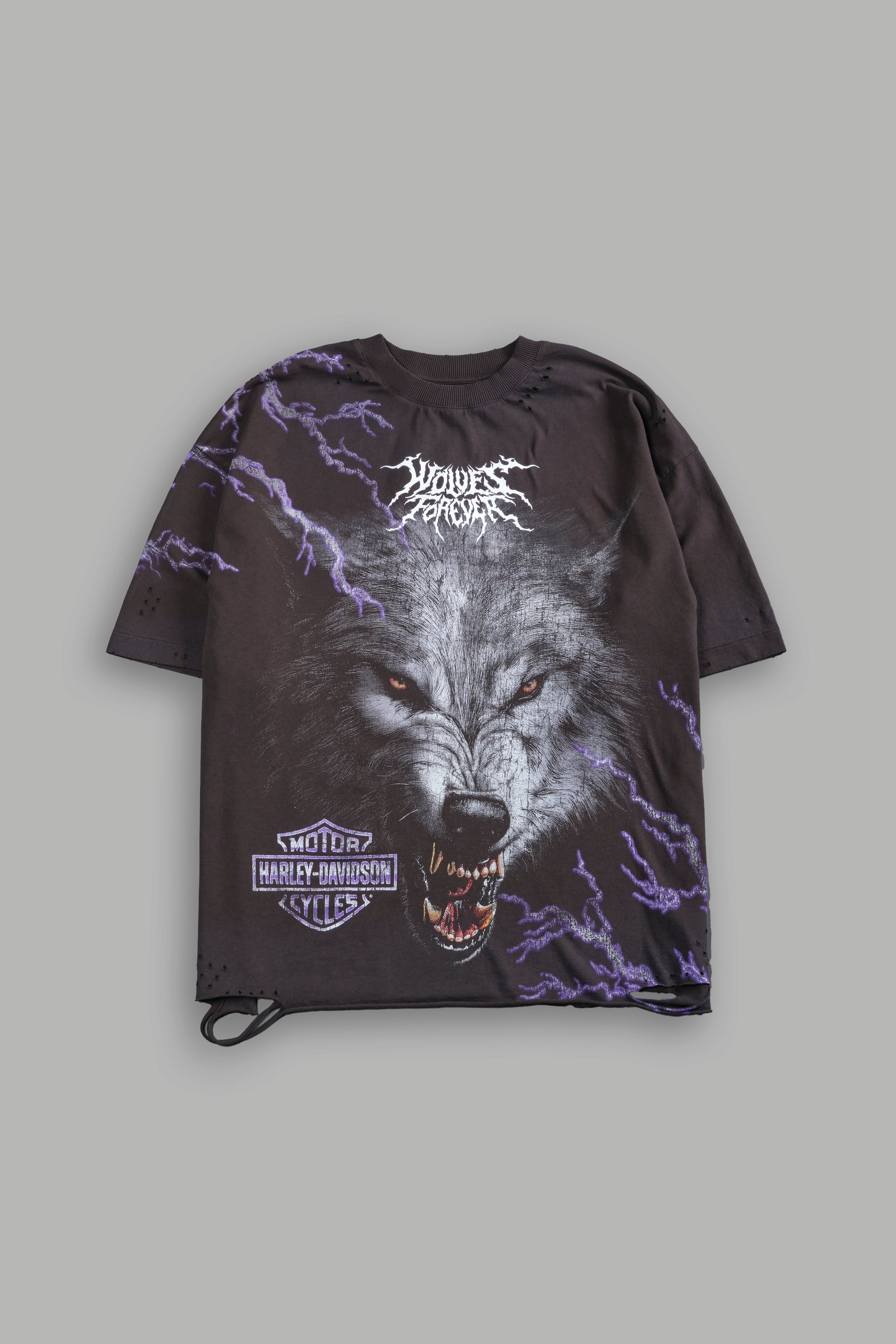 We Were Never the Same Distressed Grunge Tee in Darc Brown Drift Wash