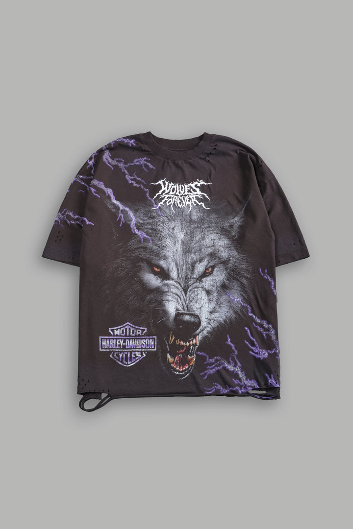 We Were Never the Same Distressed Grunge Tee in Darc Brown Drift Wash