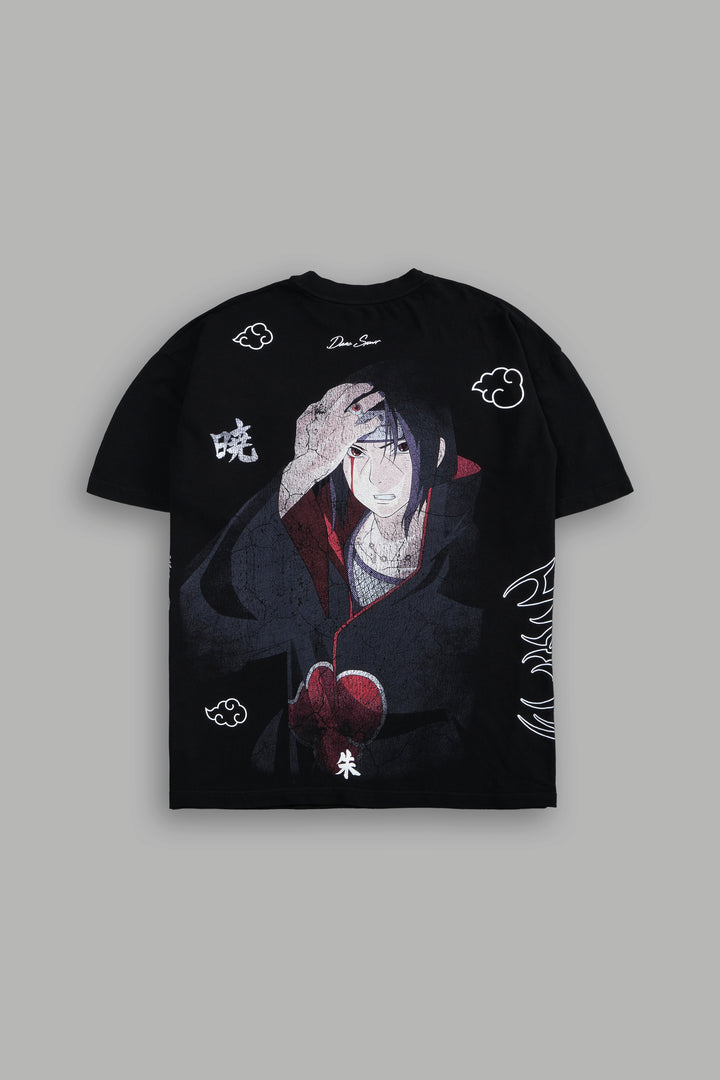 Itachi Akatsuki "Side By Side" Oversized Tee in Black