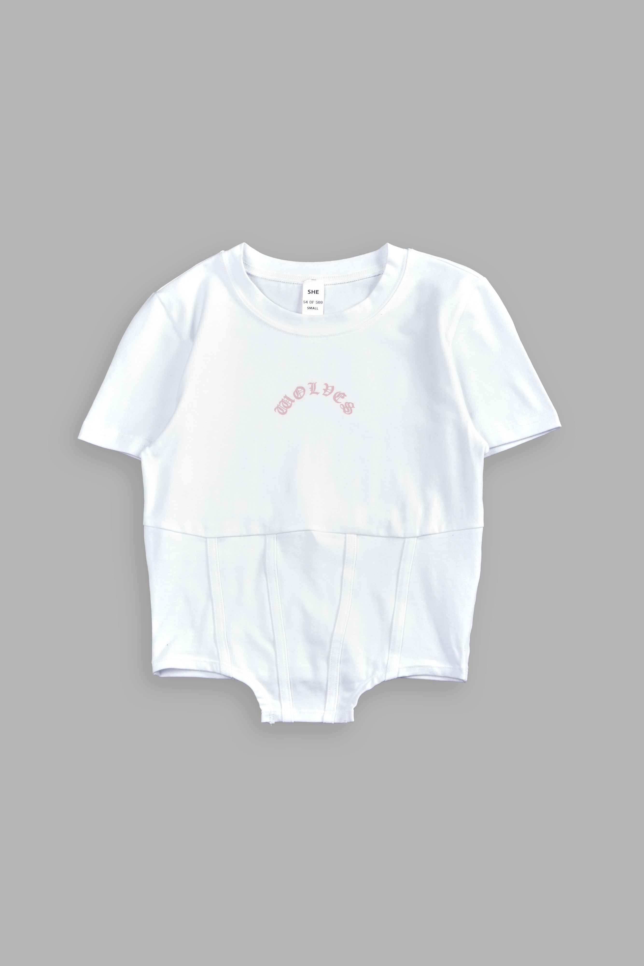 Chopper Wolf Salem Corset Tee in White