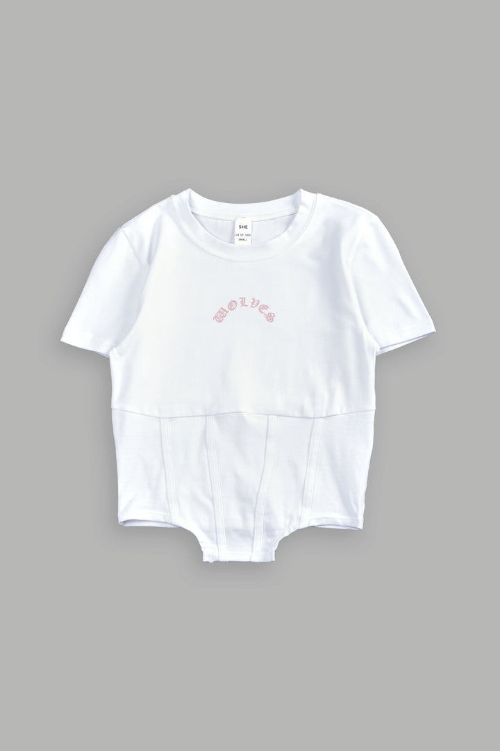 Chopper Wolf Salem Corset Tee in White