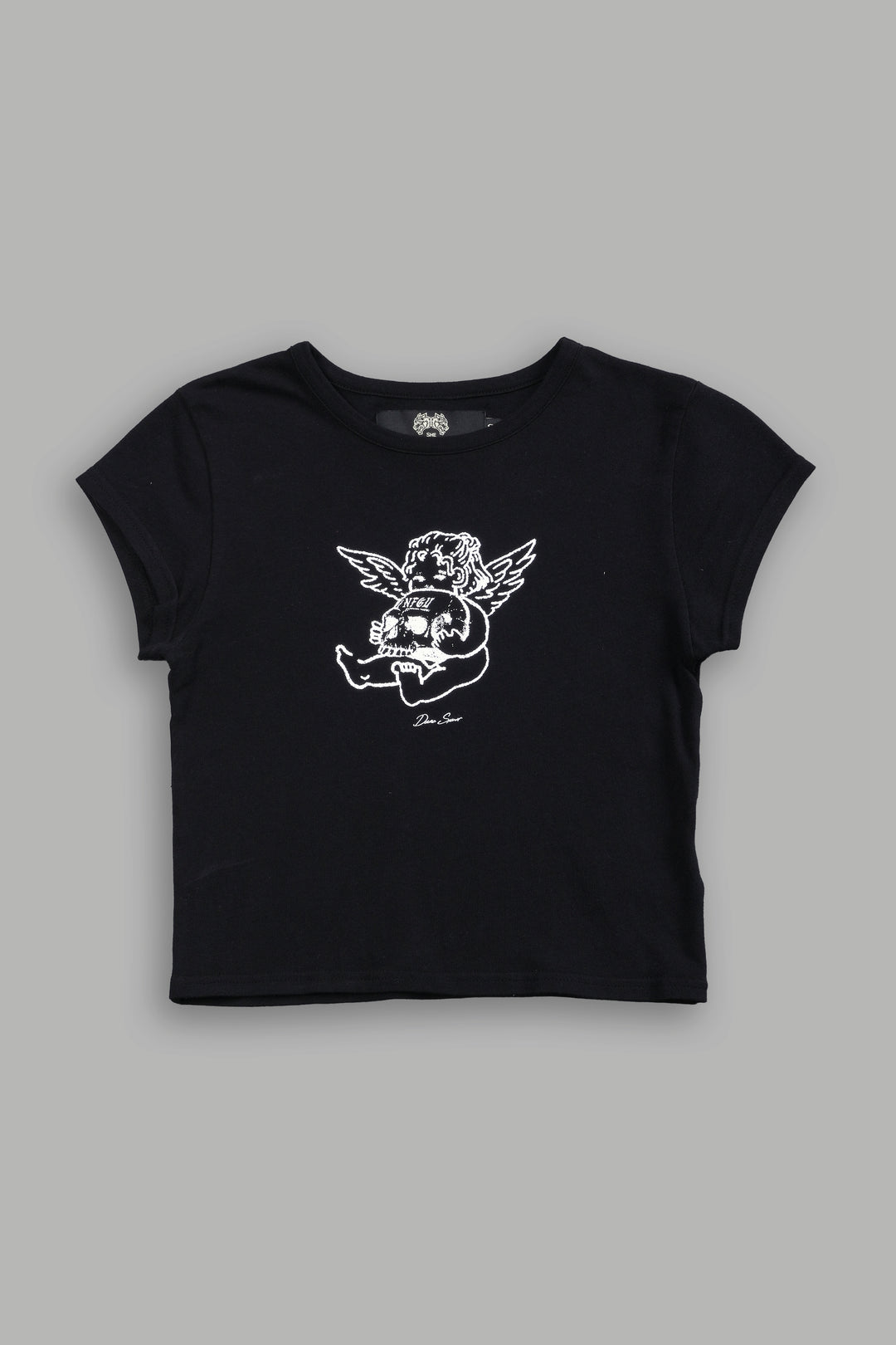 Cherub and the Skull "Baby" Tee in Black