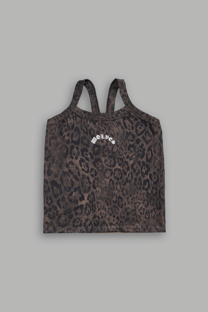 Chopper Hannah Long Soft Seamless Tank in Darc Brown Leopard