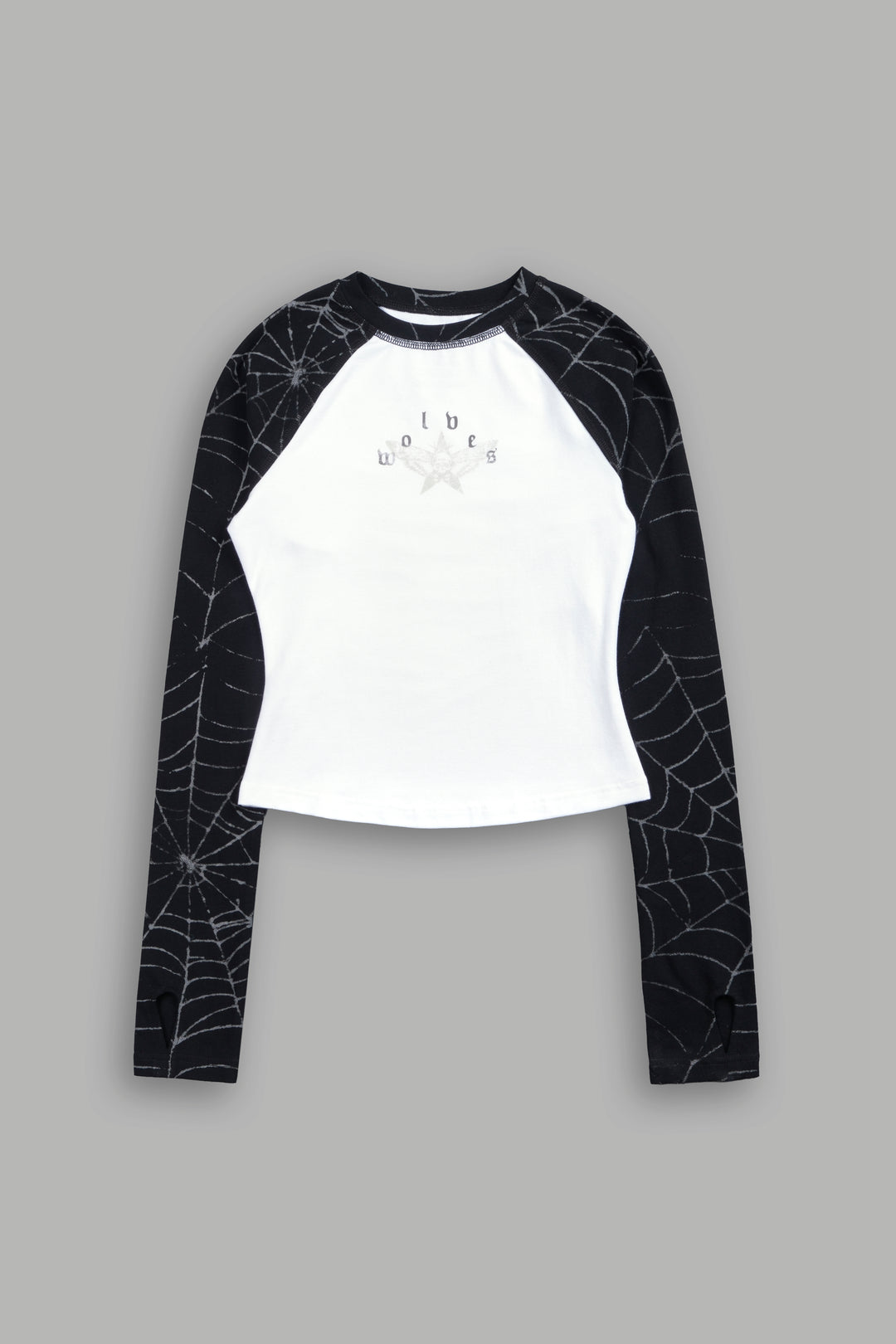 Star Moth Raglan Ringer Ls Tee in Black/White