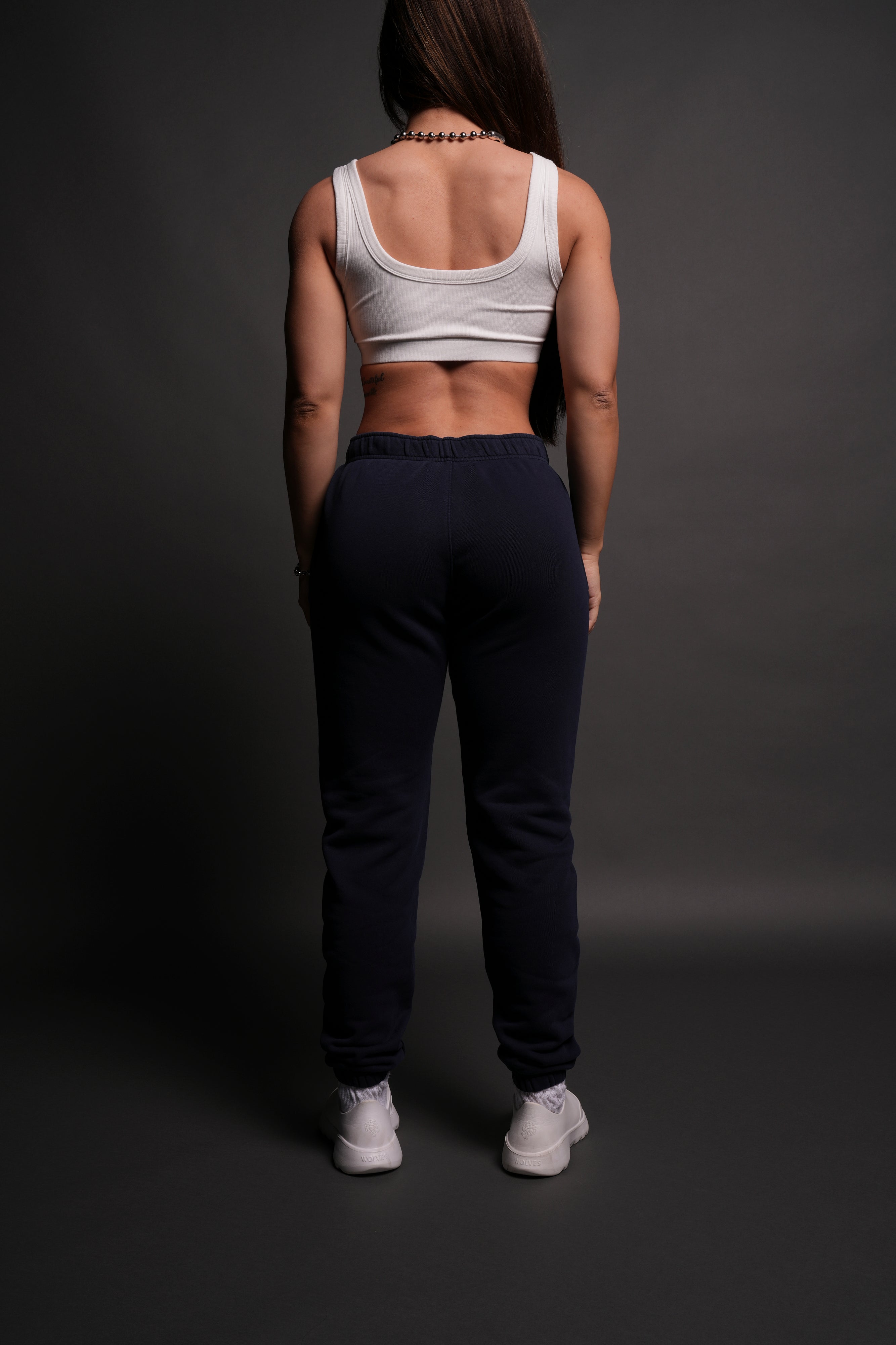 Loyal Wolf She Post Lounge Sweats in Navy/Maroon
