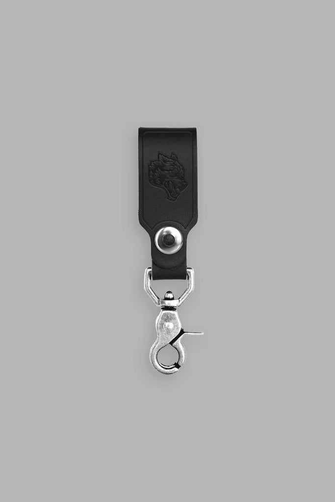 Wolf Head Leather Loop Keychain in Black – DarcSport