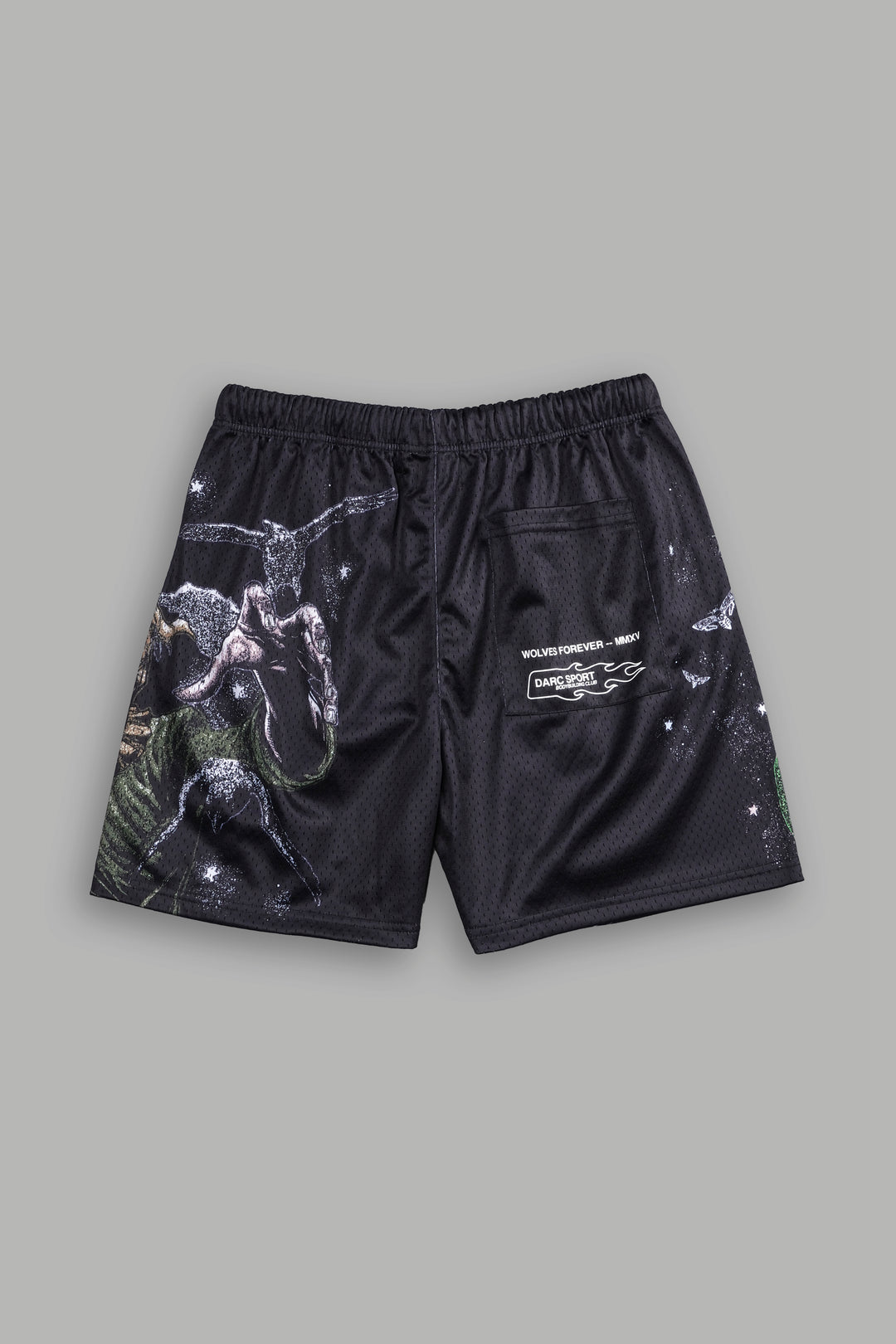 Bane And The Crow Mesh Shorts in Black