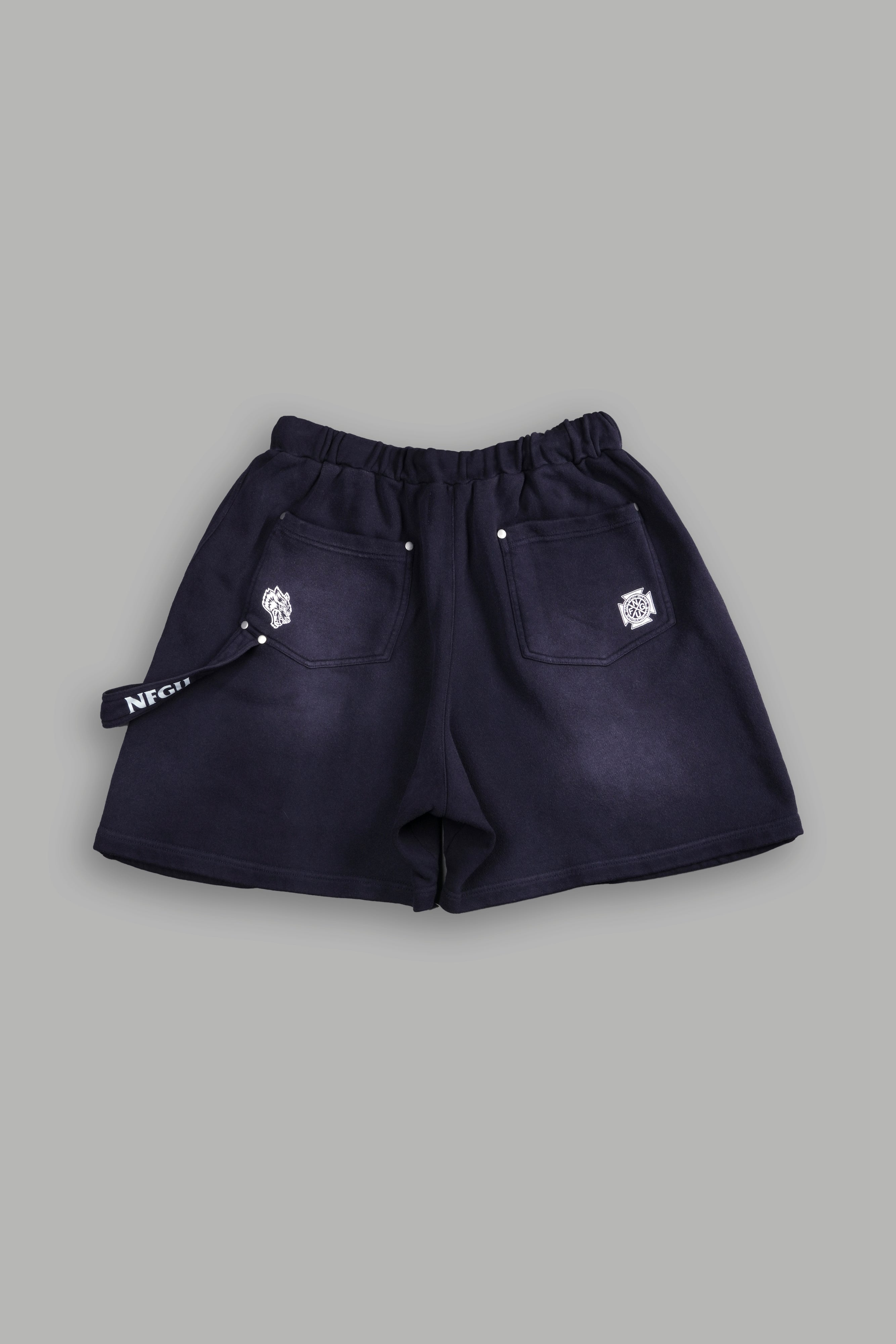 NFGU Forever Rivet Fleece Shorts in Nightshade Sun Fade