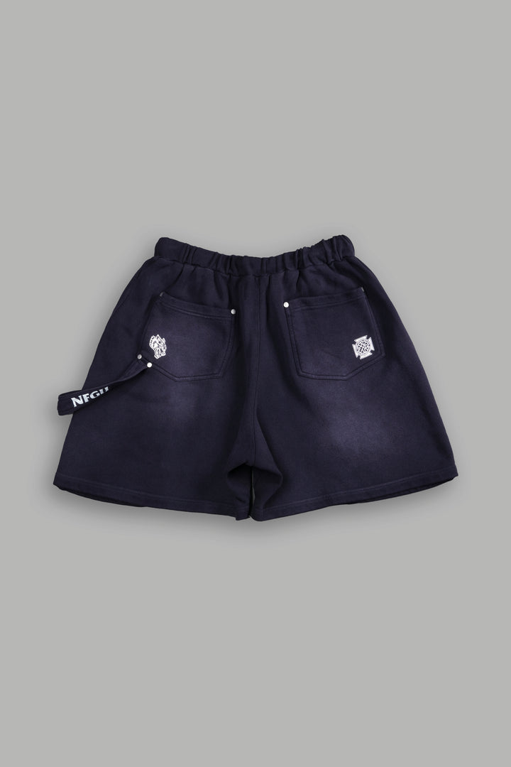 NFGU Forever Rivet Fleece Shorts in Nightshade Sun Fade