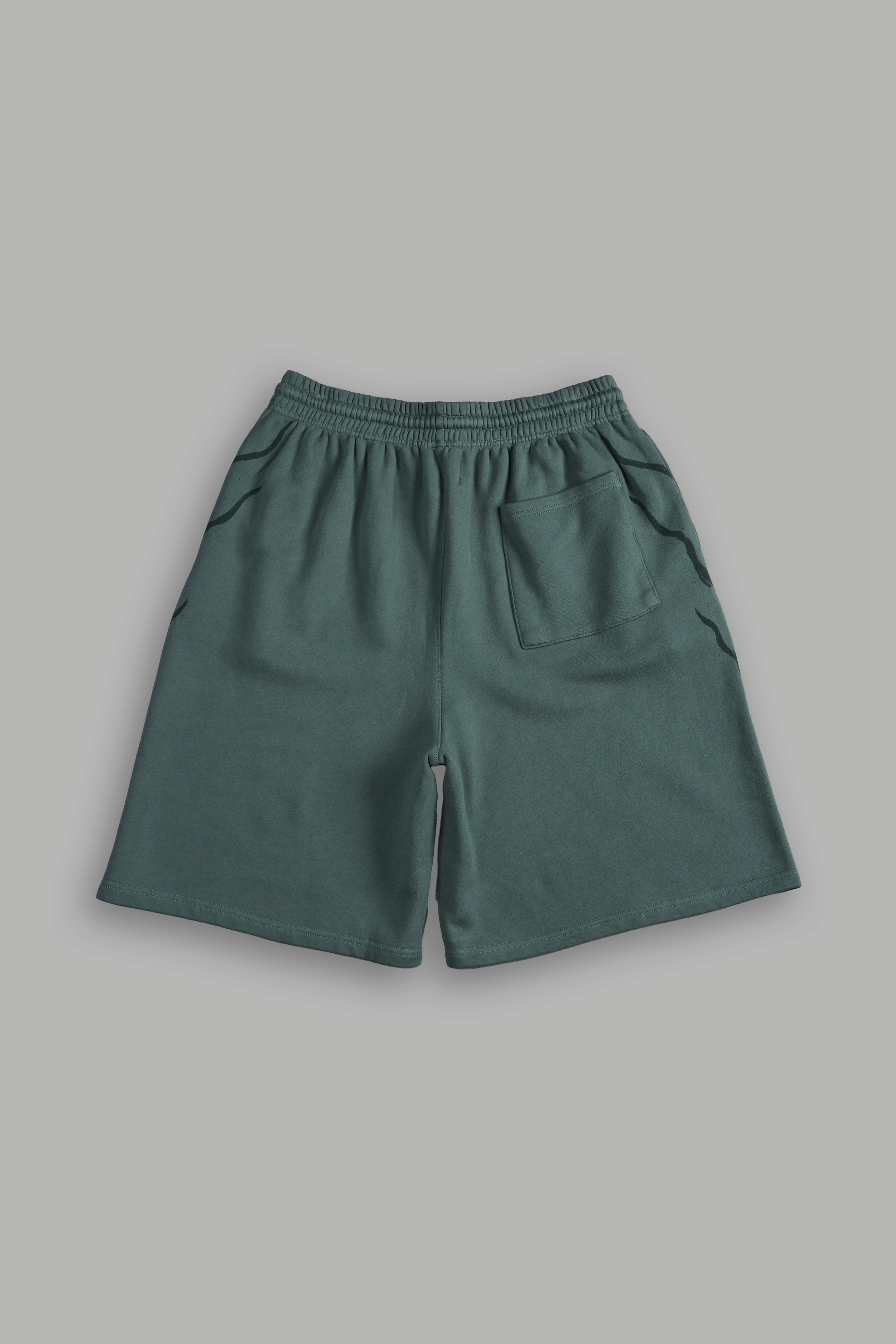 Darc Infernal Oversized Osiris Sweat Shorts in Norse Green