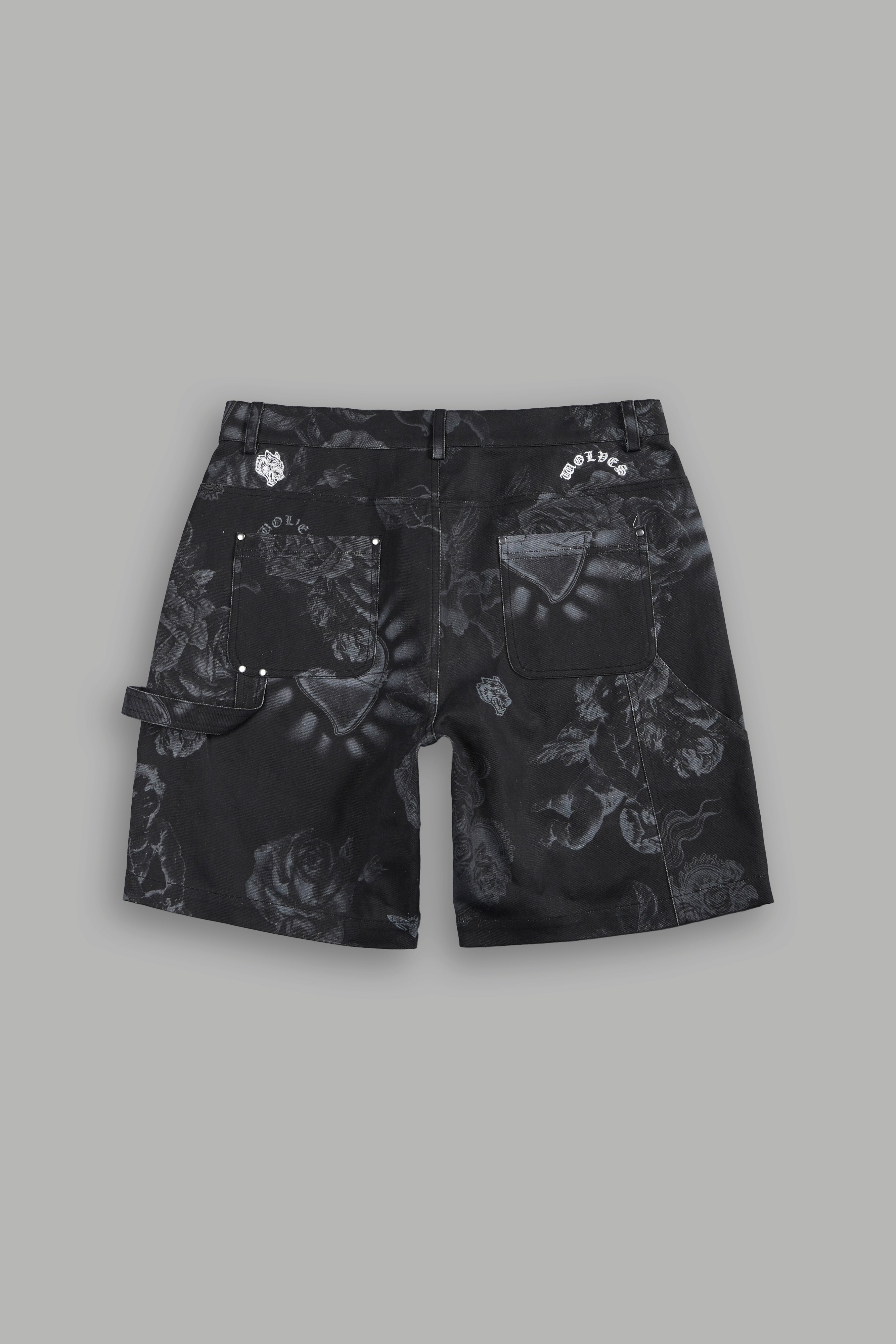 Wolf Chopper Oversized Clark Utility Shorts in Luna