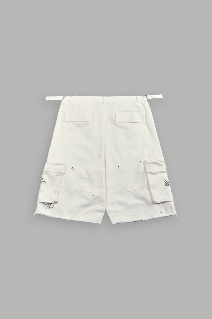 Darc Flash Duke Cargo Shorts in Cream