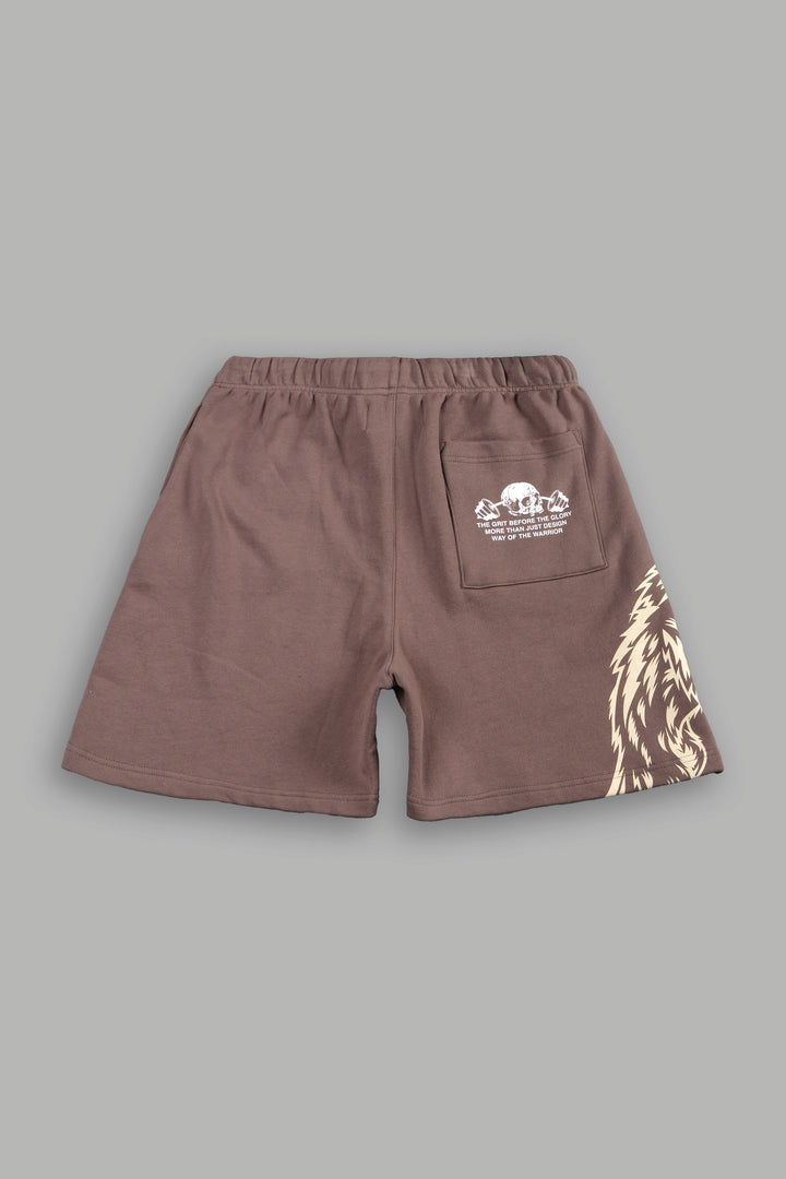 Leap Of Faith V2 Oversized Post Lounge Sweat Shorts In Mojave Brown