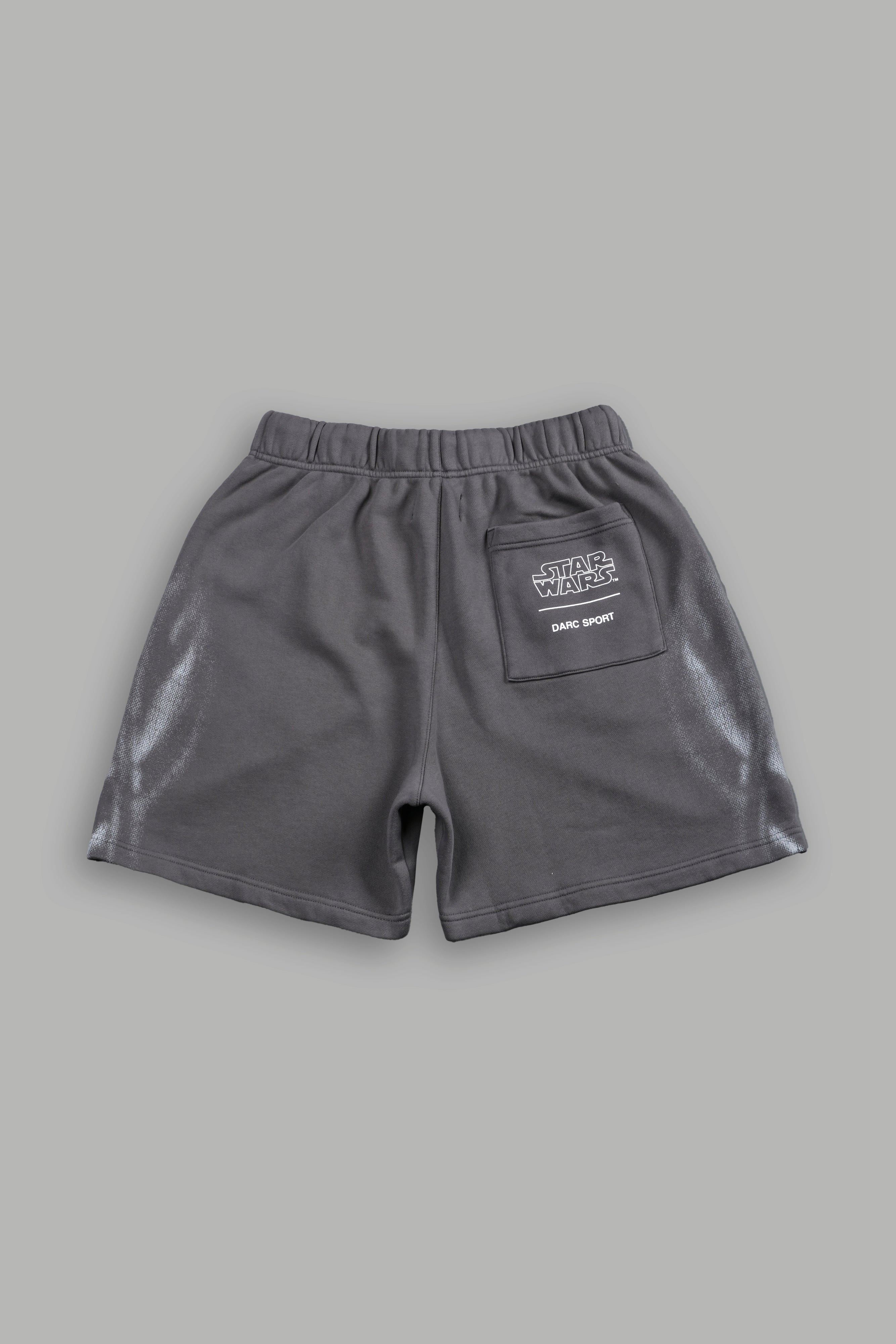 Dark Flame Oversized Post Lounge Sweat Shorts in Slate Gray