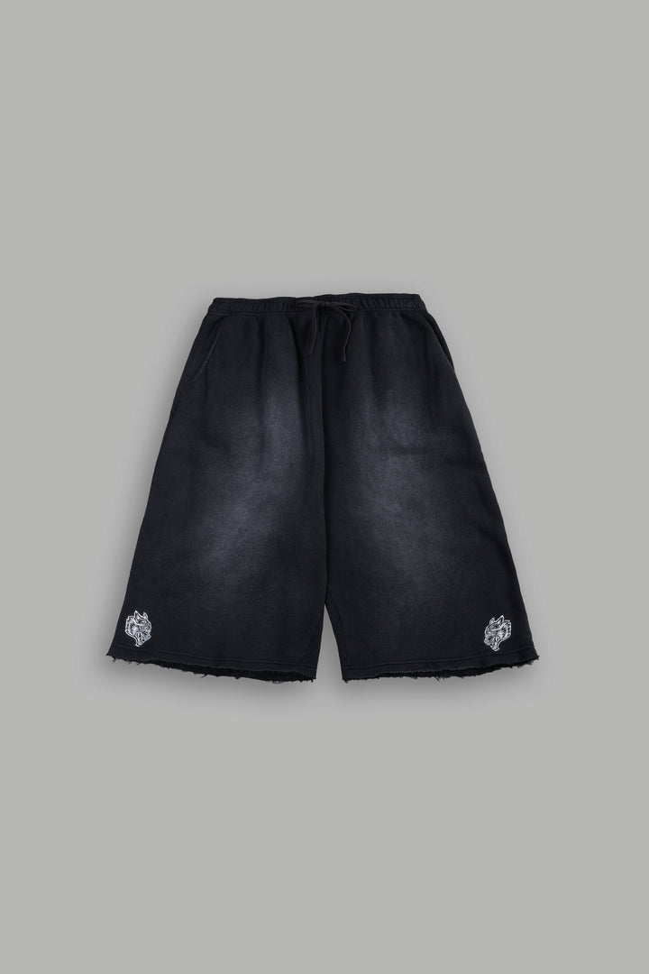 Dual Wolf She Capri Sweat Pants In Black Super Sun Fade
