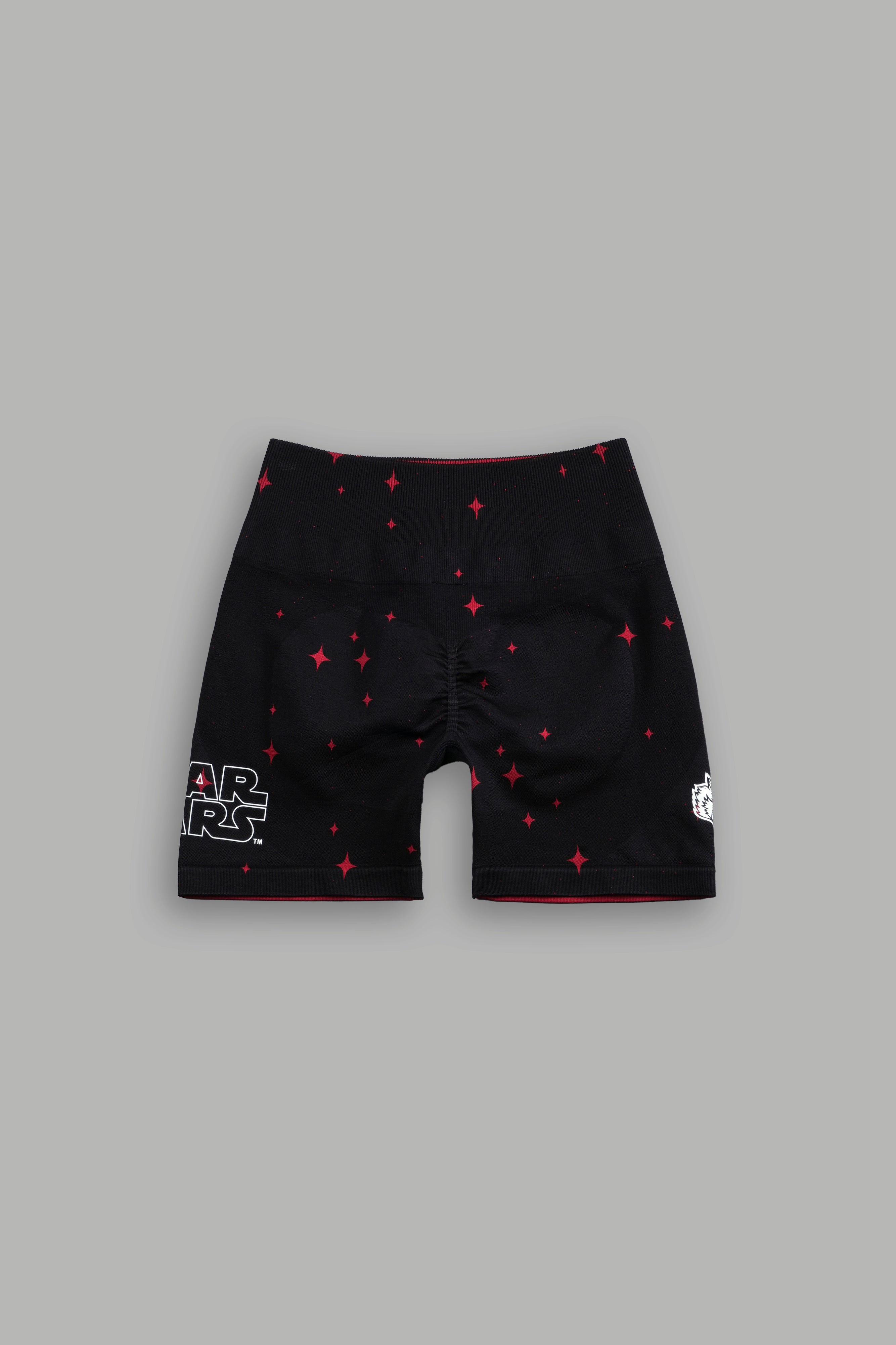 The Power Everson Seamless "Training" Shorts in Black/Red Starry Night