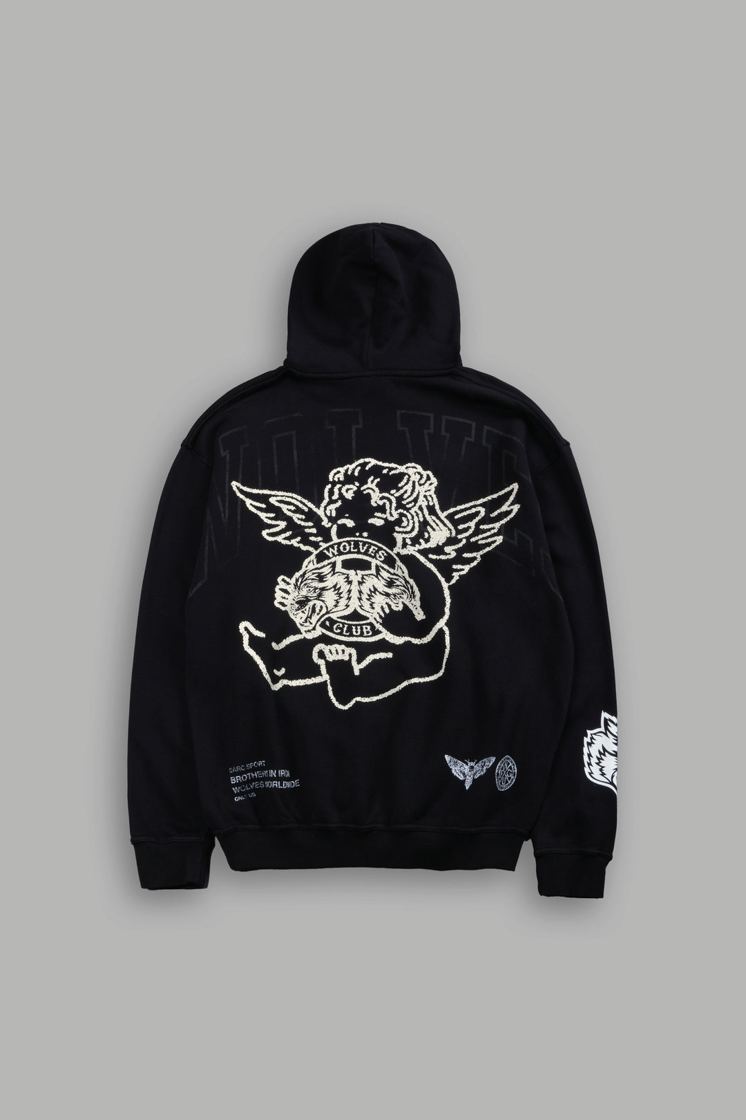 Wolves Club Cherub Pierce Hoodie in Black