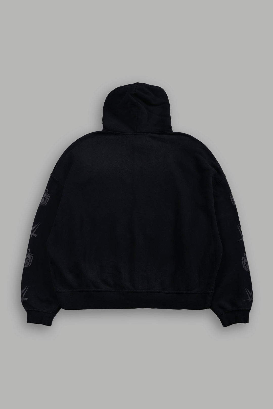 Stone Cold Forever Vex Double Zip Hoodie in Black Drift Wash