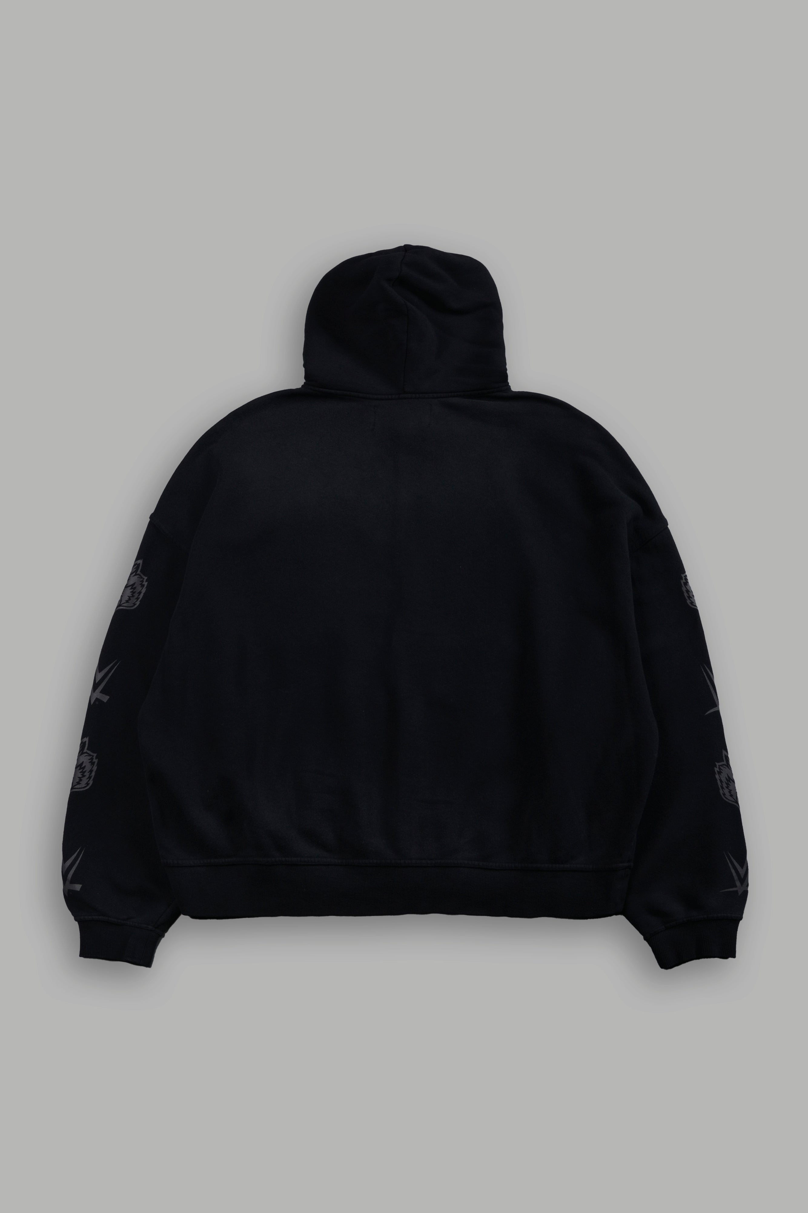 Stone Cold Forever Vex Double Zip Hoodie in Black Drift Wash