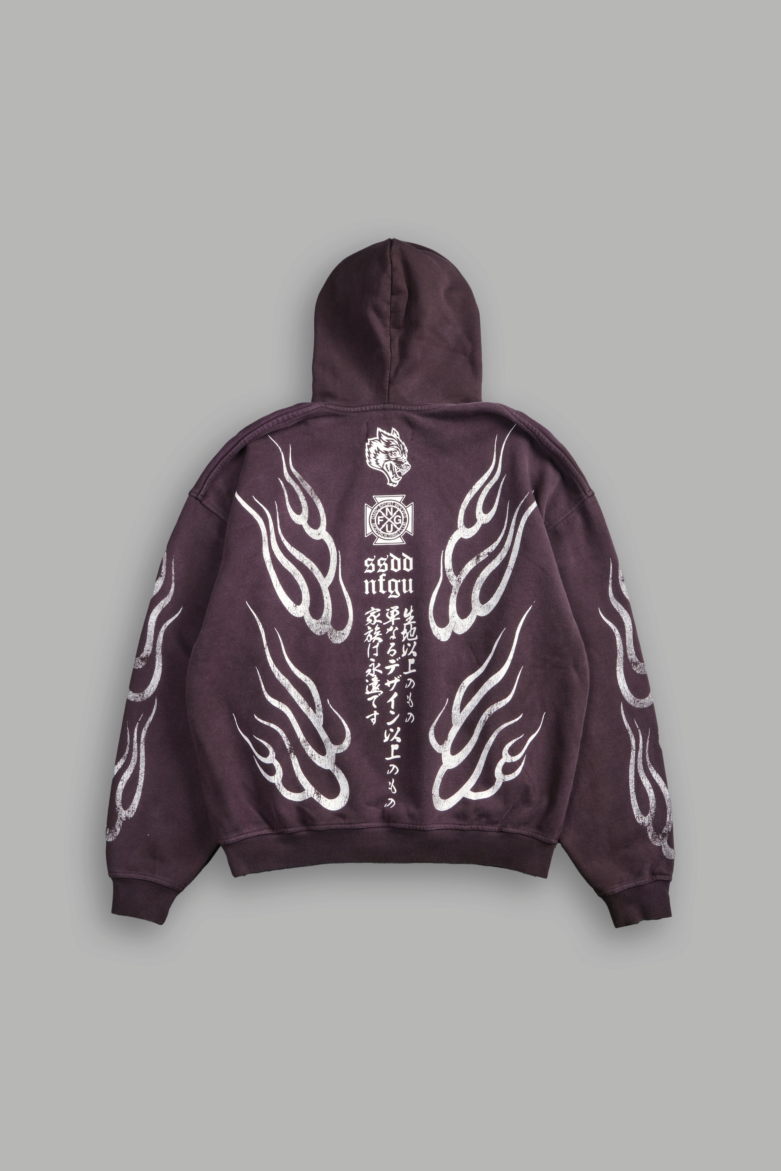 Oni Fire "Grunge" Hoodie in Darc Garnet Horizon Sun Fade