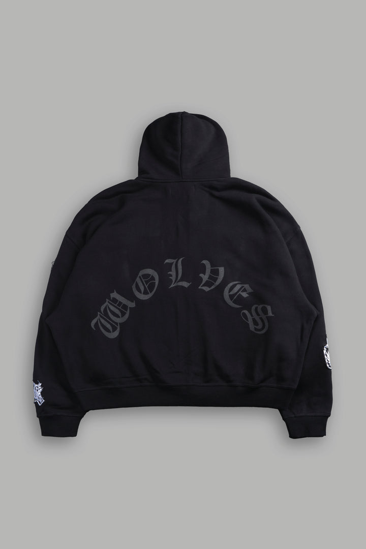 Darc Kulture Vex Double Zip Hoodie in Black