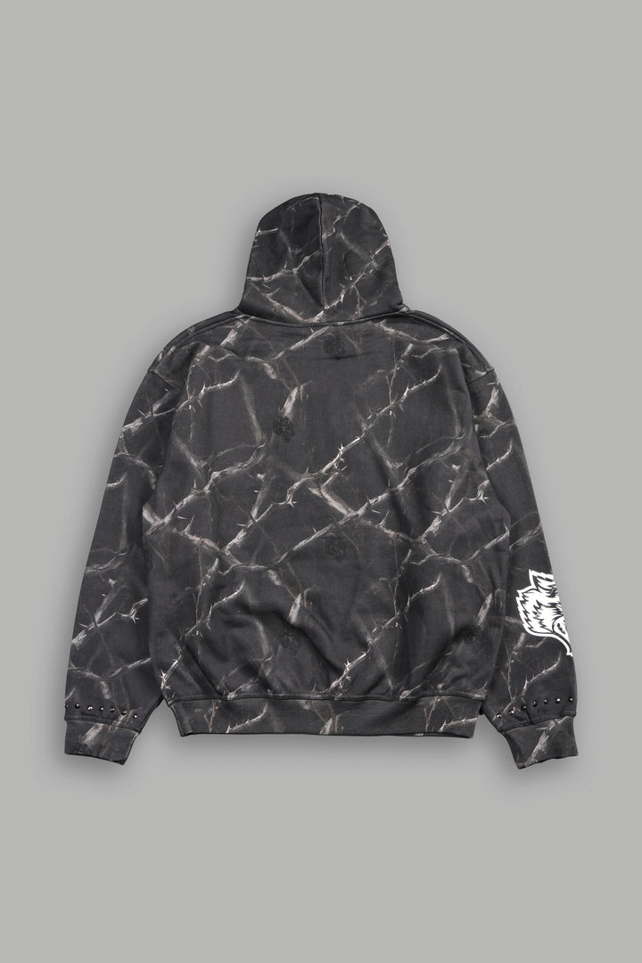 Studded Mantra Pierce Hoodie In Darc Thorns