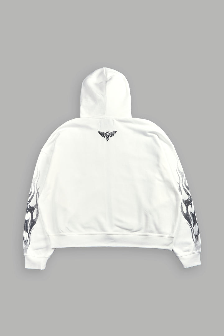 Race Inferno Vex Double Zip Hoodie in Cream
