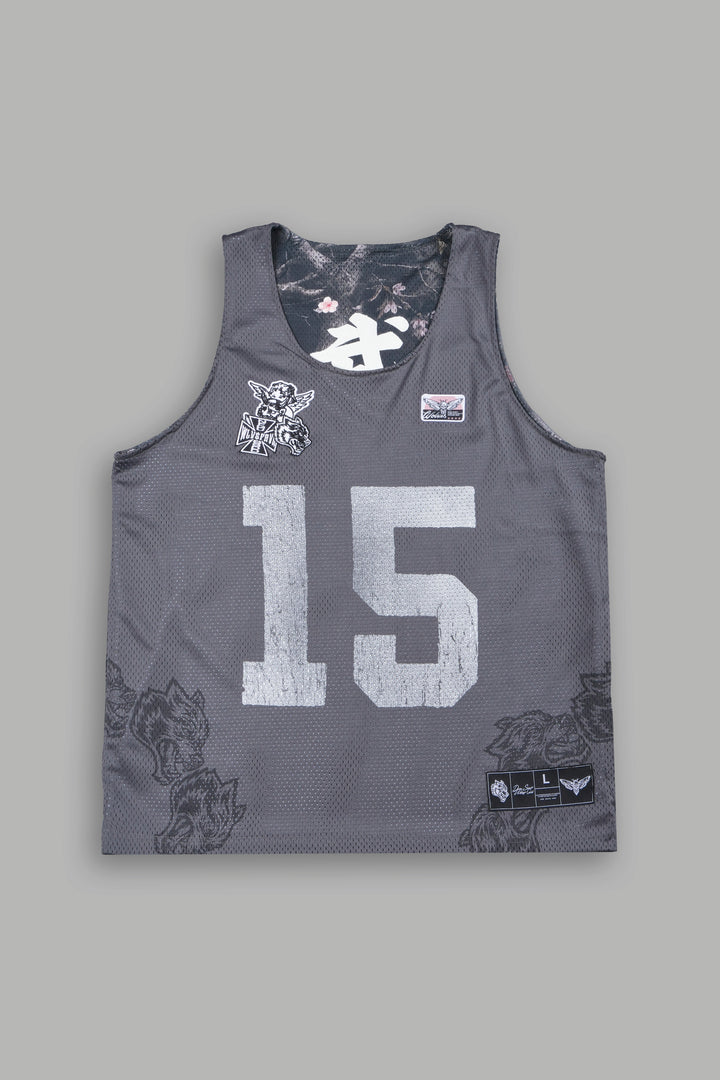 Shadow Blossom Reversible Bball Jersey In Slate Gray / All Of Us Camo