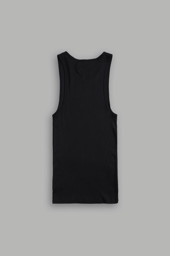 Bushido Wolf Ribbed Tank in Black