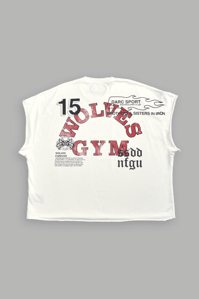 Wolves Gym V2 Grunge Cut-Off Tee in Cream – DarcSport