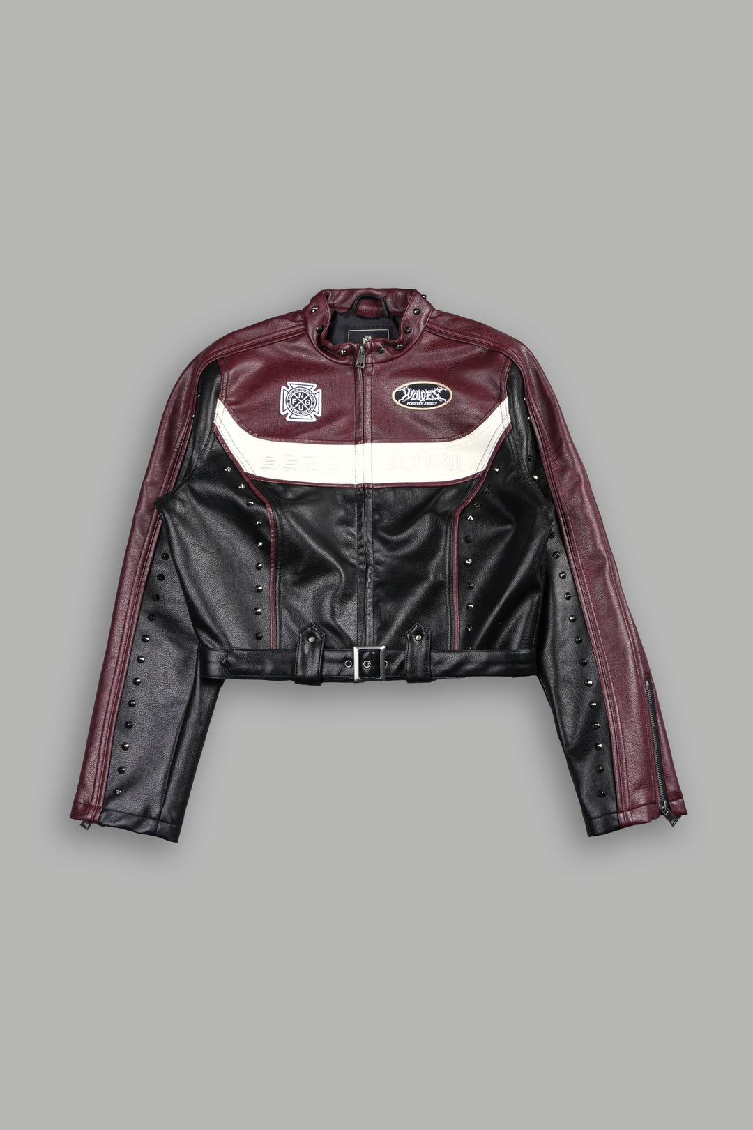 Mori Thorns Letty Moto Jacket In Black/Oxblood