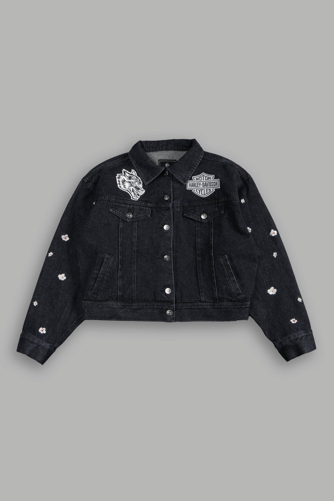 Harley-Davidson Wolves She American Denim Jacket in Black