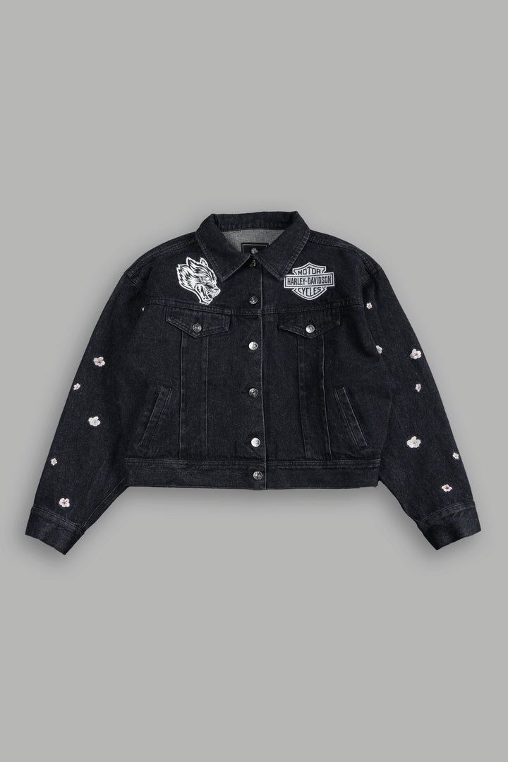Harley-Davidson Wolves She American Denim Jacket in Black