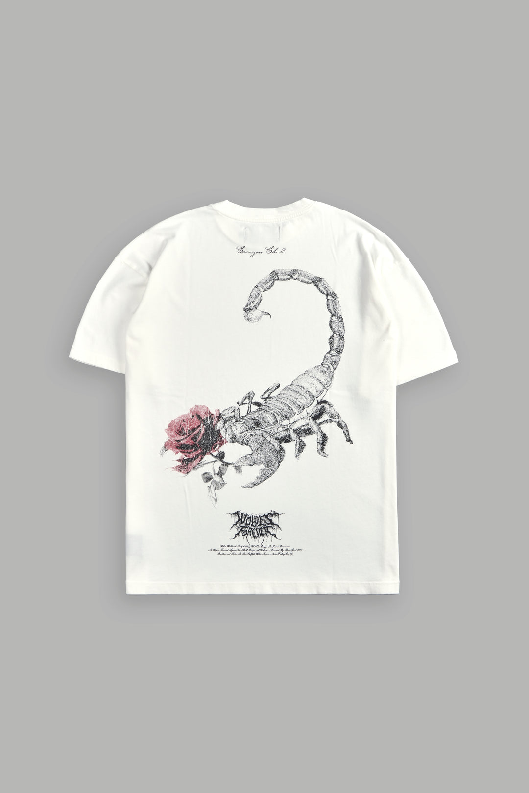 Scorpion Rose "Premium" Oversized Tee in Cream