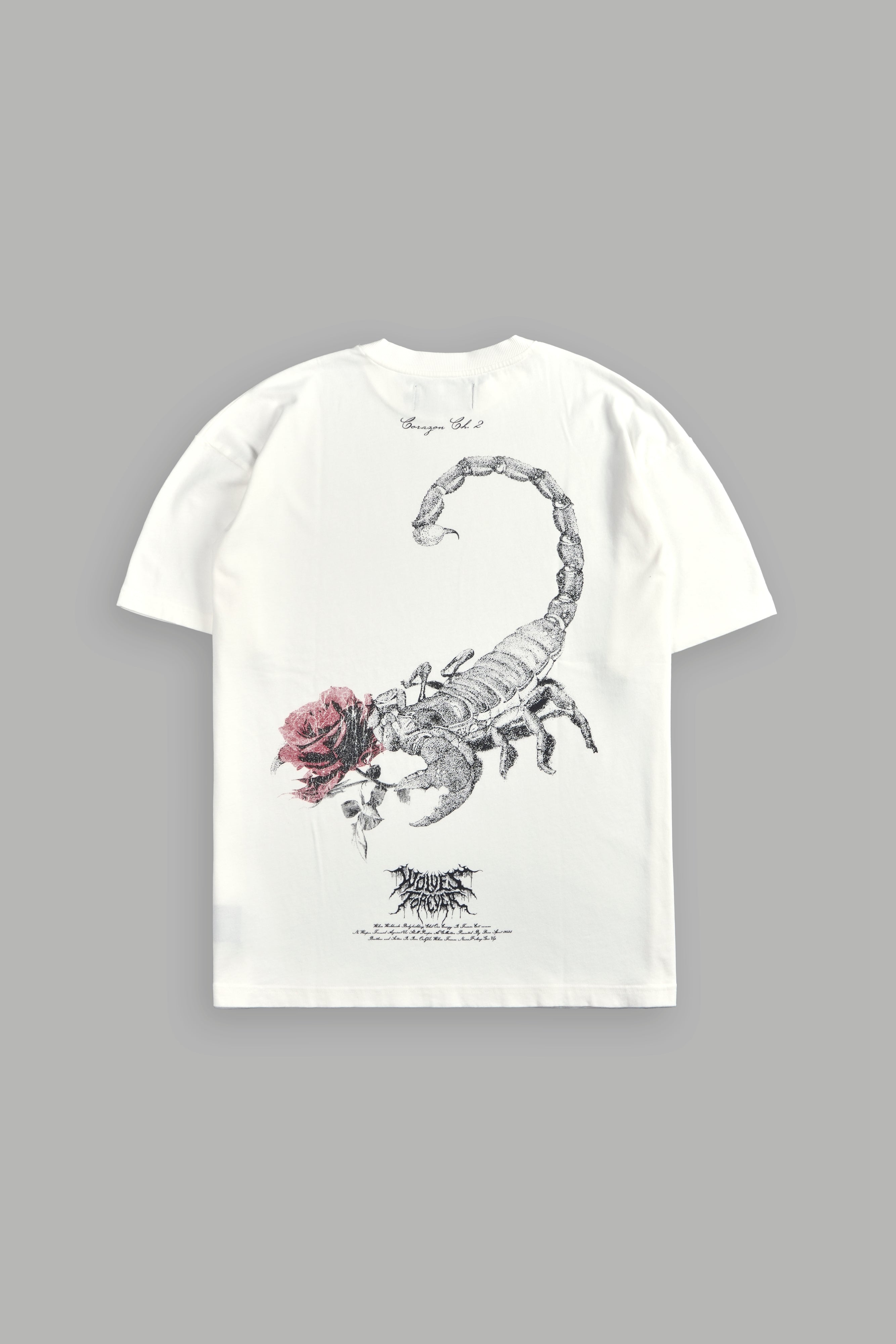 Scorpion Rose "Premium" Oversized Tee in Cream