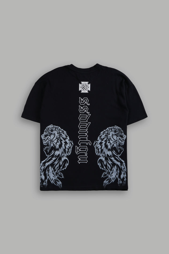 Alpha Wolf "Premium" Oversized Tee in Black