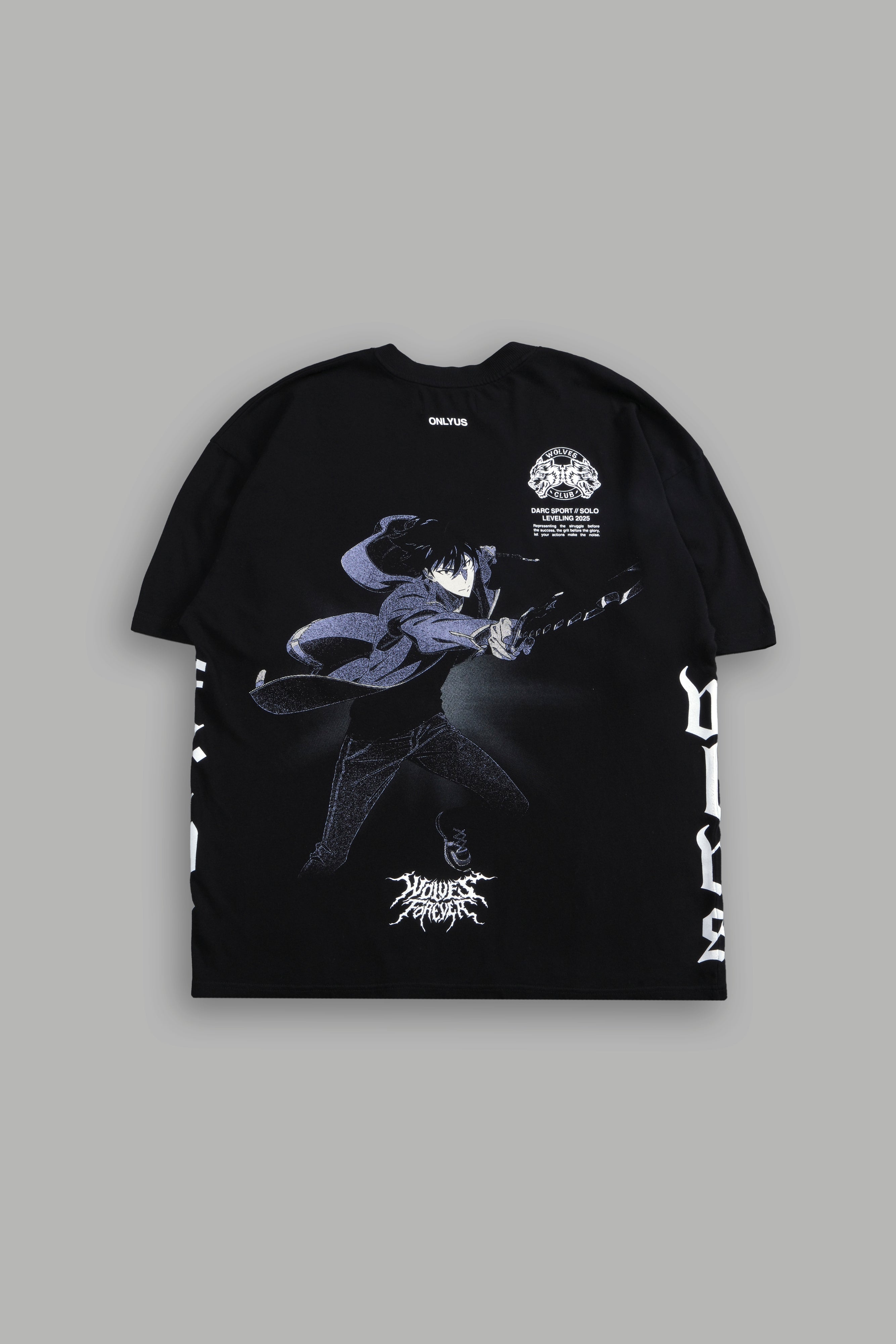 Sung Jinwoo "Side By Side" Series Premium Oversized Tee in Black