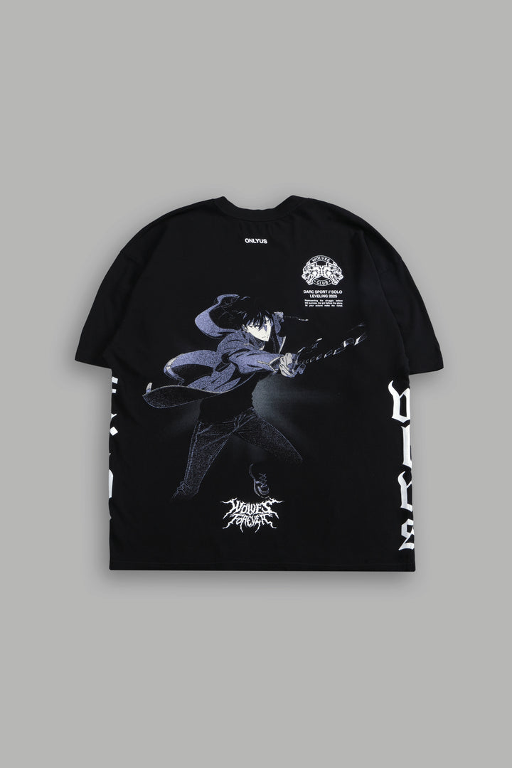Sung Jinwoo "Side By Side" Series Premium Oversized Tee in Black
