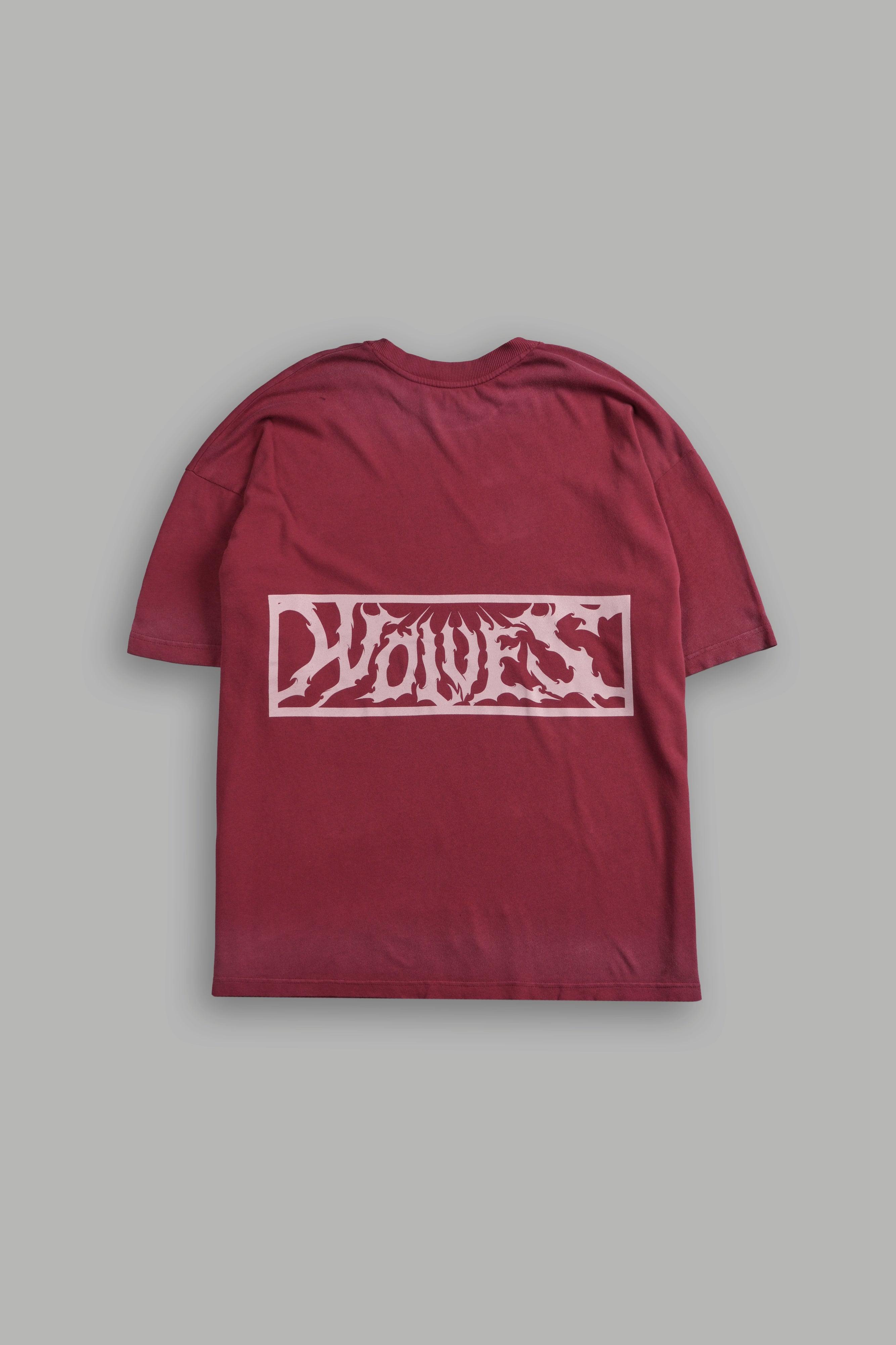 Ashes of the Dark V2 "Premium" Oversized Tee in Cherry Red Drift Wash