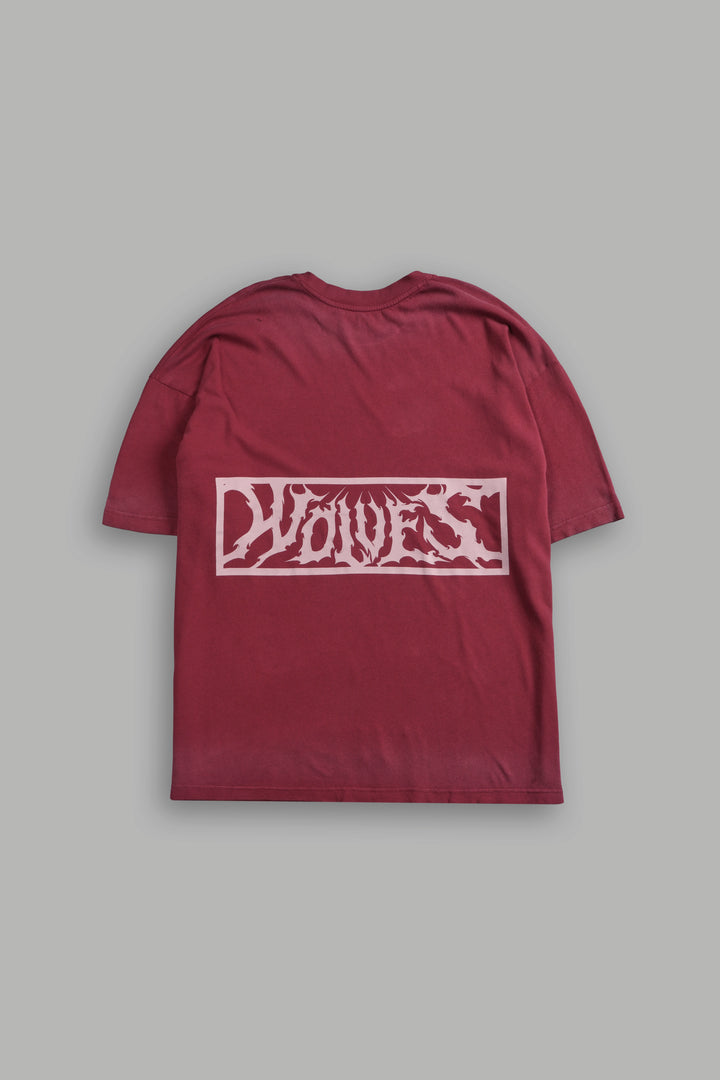Ashes of the Dark V2 "Premium" Oversized Tee in Cherry Red Drift Wash