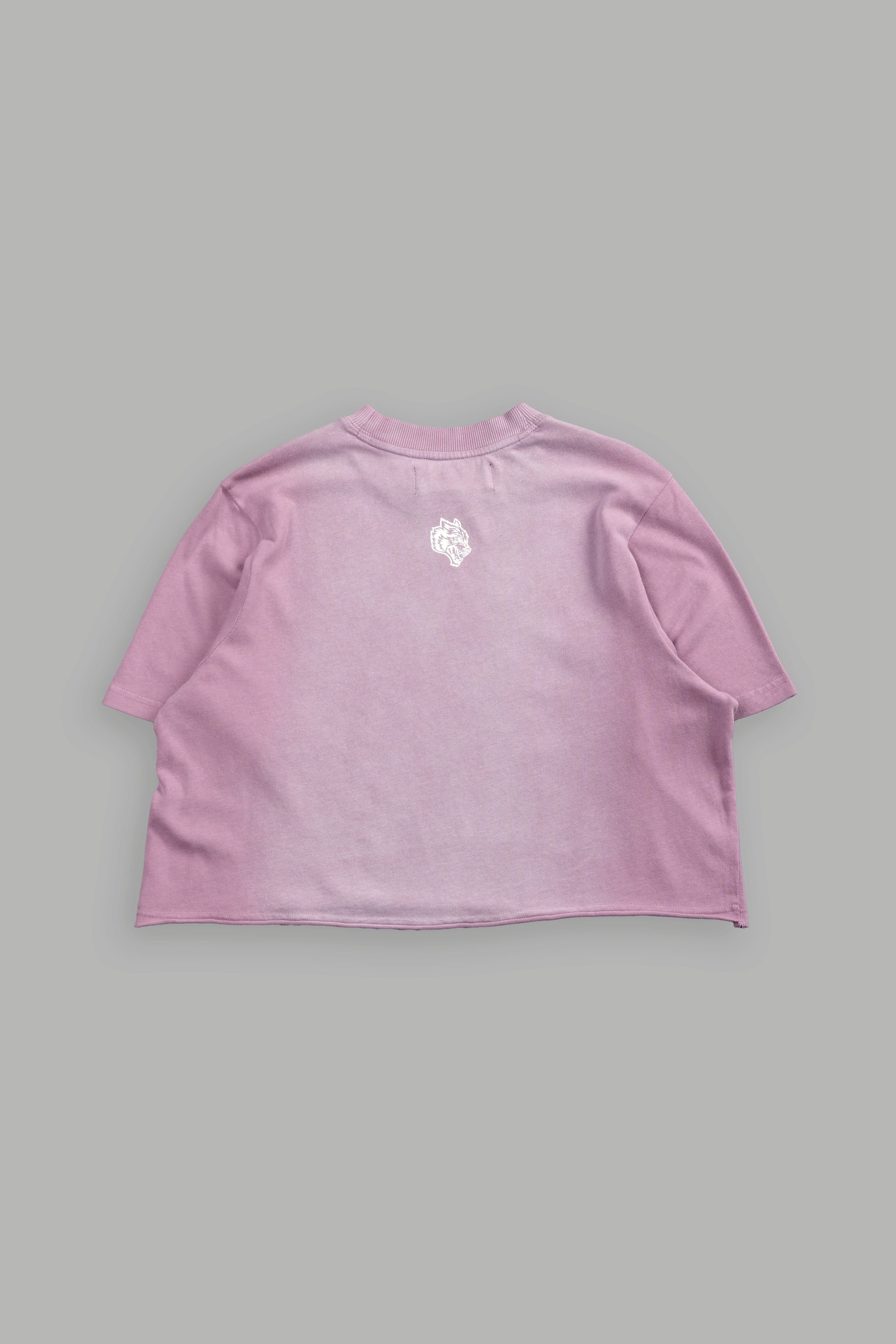 Our Script "Premium" (Cropped) Tee in Pink Smoke Spine Sun Fade
