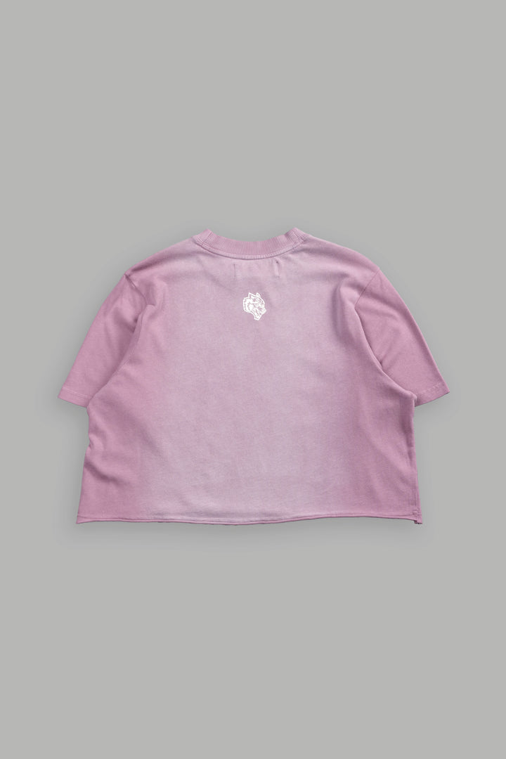 Our Script "Premium" (Cropped) Tee in Pink Smoke Spine Sun Fade