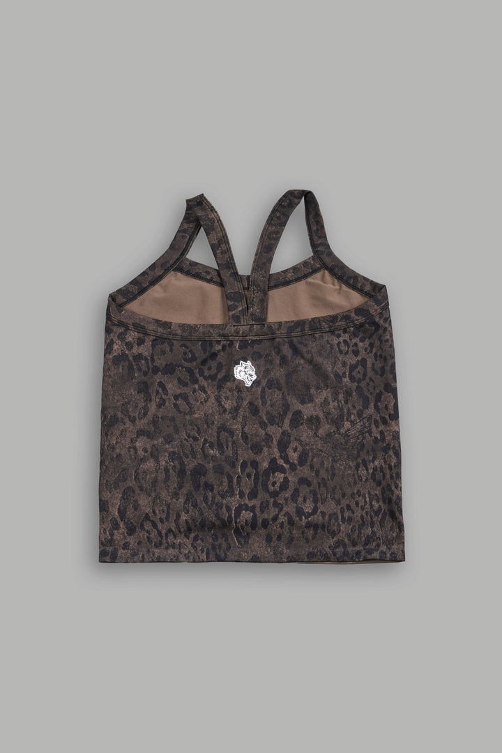 Chopper Hannah Long Soft Seamless Tank in Darc Brown Leopard
