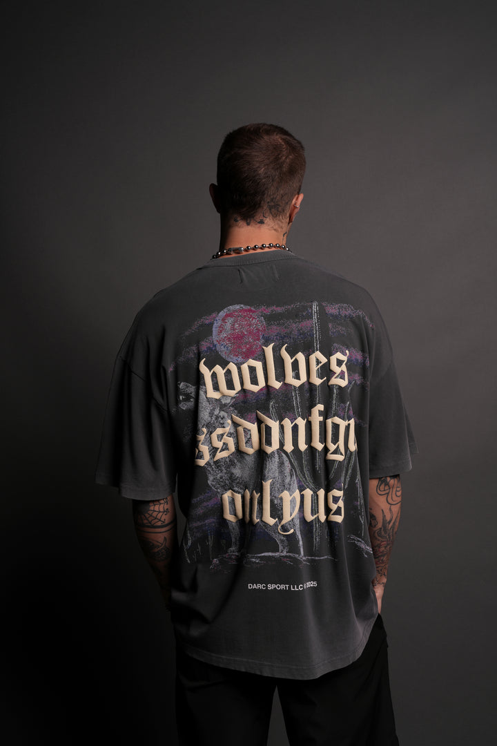 Desert Howl "Premium" Oversized Tee in Wolf Gray