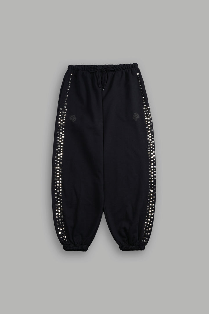 Dual Stud Lounger Sweat Pants in Black