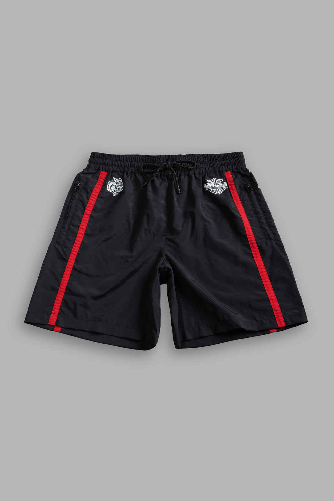 H-D Mantra Remind Track Shorts in Black