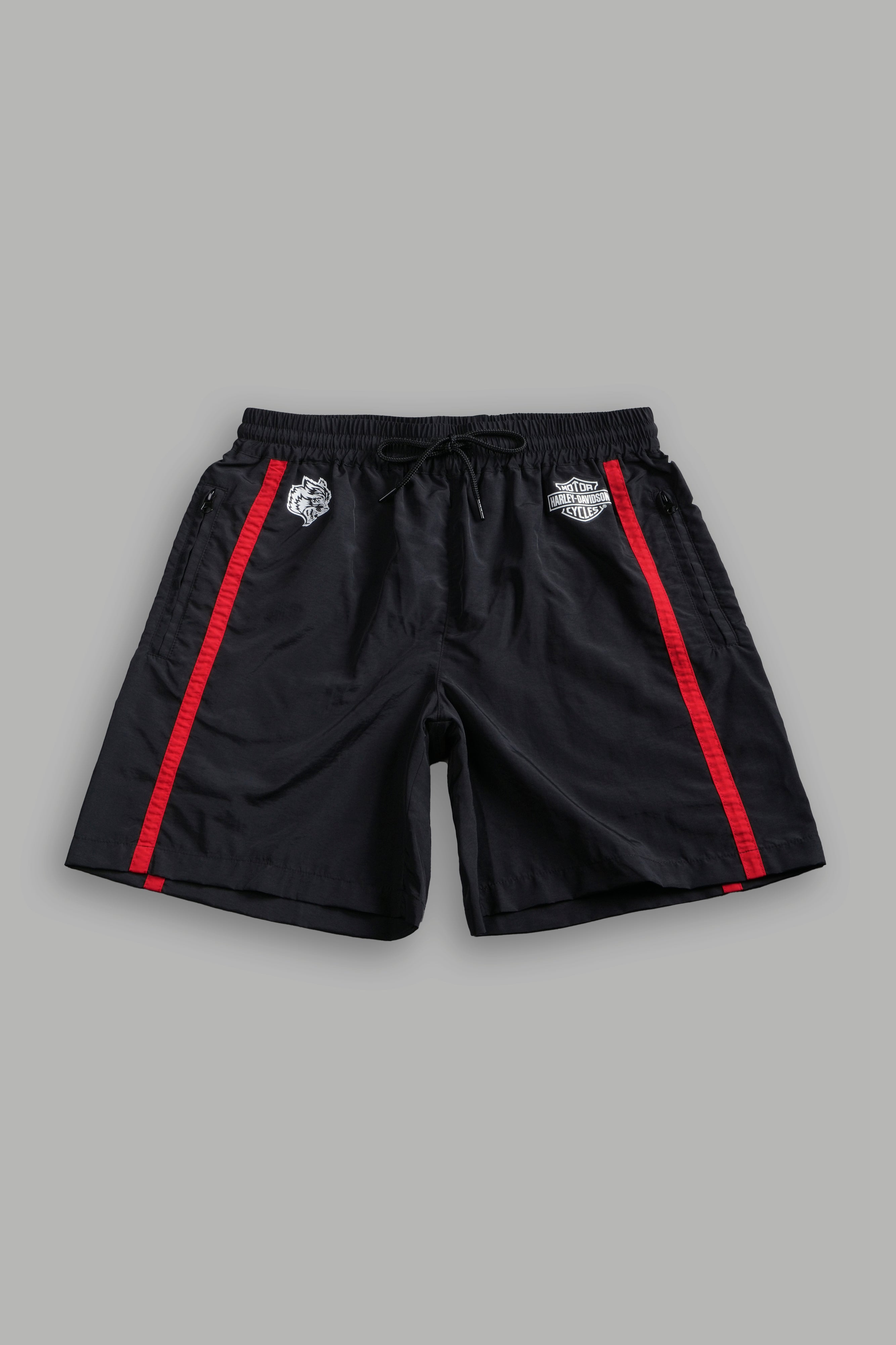 H-D Mantra Remind Track Shorts in Black