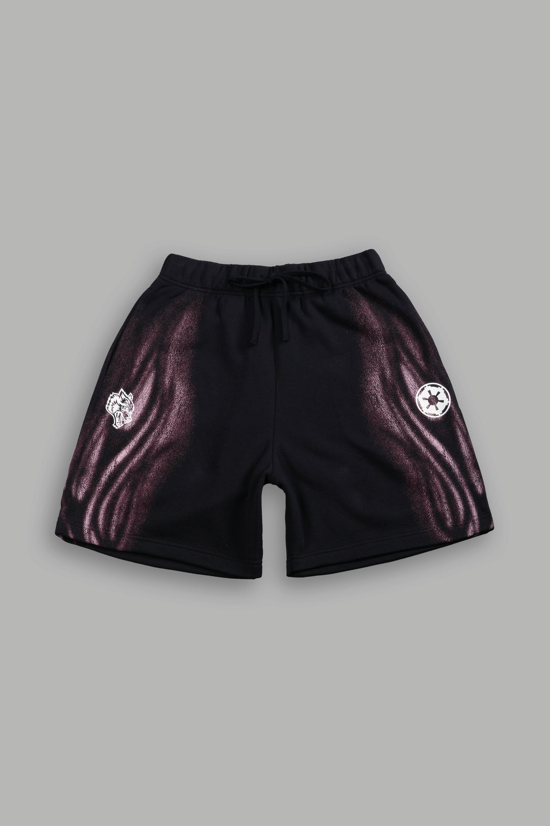 Dark Flame Oversized Post Lounge Sweat Shorts in Black