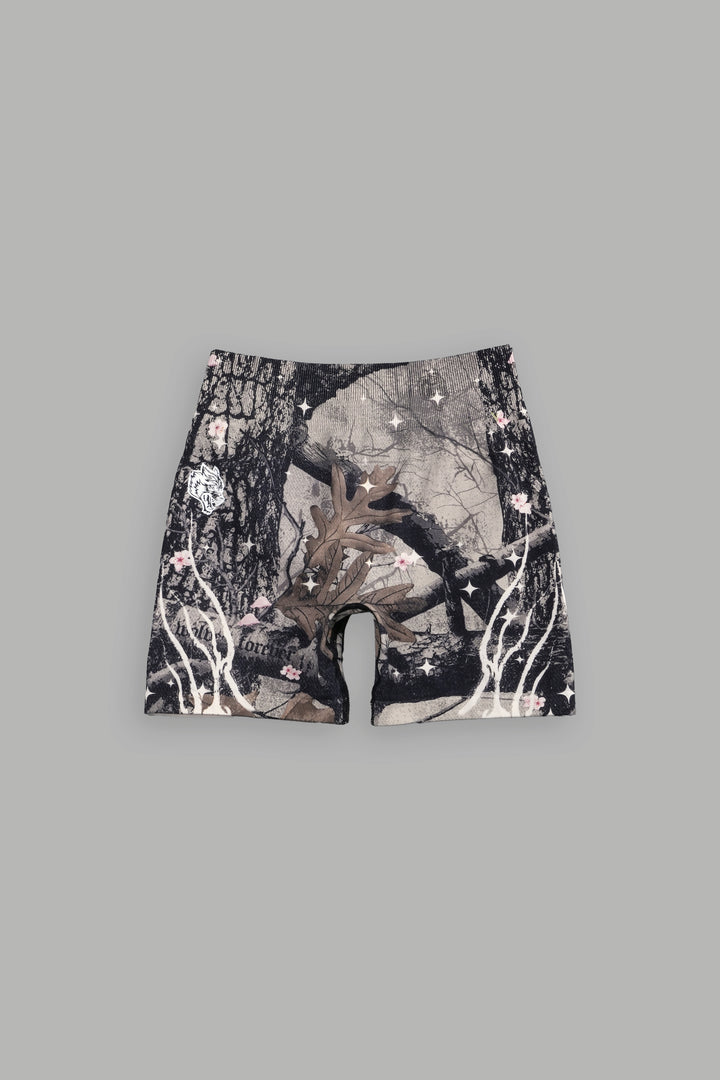 Warrior's Fire Everson Seamless "Huxley" Shorts in Starry Blossom Woodland Camo