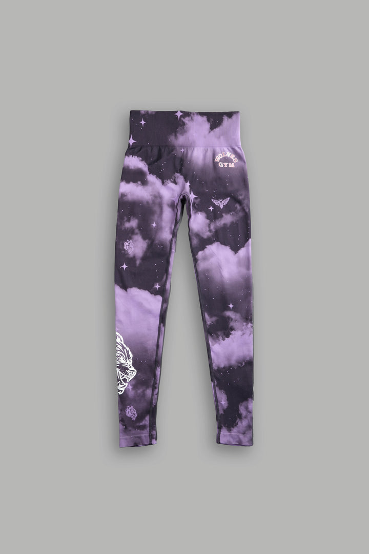 Wolves Gym V2 "Everson Seamless" Scrunch Leggings in Purple Desert Night Sky